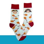 Calcetines de los cabezudos de Pamplona Caravinagre y Verruga