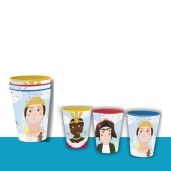 Set de 3 Vasos Giganteando con Ilustraciones Reales