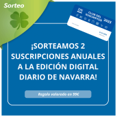 Sorteo de 2 suscripciones anuales a la edición digital de Diario de Navarra