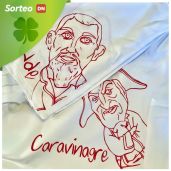 Sorteo de una mantelería sanferminera de los gigantes y kilikis de Pamplona