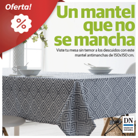 Descubre el mantel resinado antimanchas de Privata. Tamaño 150x150 cm para 6-8 comensales. Elegante, práctico y resistente. ¡Compra en MundoDN por solo 16,95€!