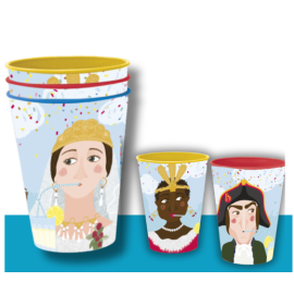 Set de 3 Vasos Giganteando con Ilustraciones Reales