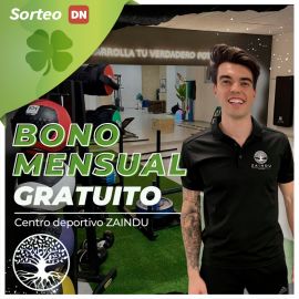 Sorteo exclusivo de un BONO mensual para el centro deportivo ZAINDU en Barañáin