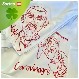 Sorteo de una mantelería sanferminera de los gigantes y kilikis de Pamplona