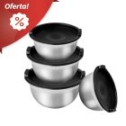 Comprar sET BOWLS ACERO INOXIDABLE CON TAPA