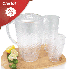 Juego de jarra y 4 vasos
