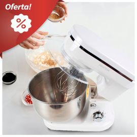 Batidora de Cocina Multifuncional Blanca | KR200: Con sus 6 velocidades y 3 accesorios de batido diferentes, esta batidora amasadora es ideal para preparar todo tipo de masas, cremas y mezclas. Además, su diseño elegante y compacto la hace perfecta para c