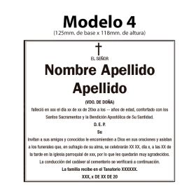 Esquela - Modelo 4 (125mm x 118mm)