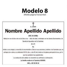 Esquela - Modelo 8 (Media pág horizontal)